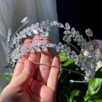 Zinc Alloy Tiaras, plated, for bridal & with cubic zirconia 