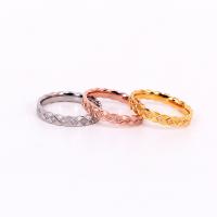 Titanium Steel Finger Ring, plated & for woman & with rhinestone US Ring 