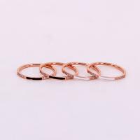 Titanium Steel Finger Ring, rose gold color plated & for woman & epoxy gel & with rhinestone US Ring 