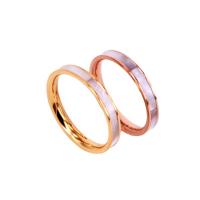 Titanium Steel Finger Ring, with Shell, plated & for woman US Ring 