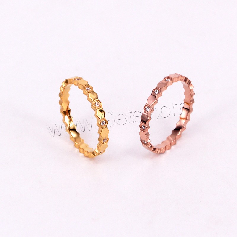 Titanium Steel Finger Ring, plated, different size for choice & for woman & with rhinestone, more colors for choice, US Ring Size:5-9, Sold By PC
