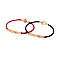 Titanium Steel Bracelet & Bangle, with PU Leather, gold color plated & with letter pattern & for woman 