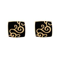 Zinc Alloy Cufflinks, gold color plated, for man & enamel 