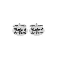 Zinc Alloy Cufflinks, platinum color plated, with letter pattern & for man & enamel 