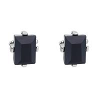 Zinc Alloy Cufflinks, platinum color plated, for man & with rhinestone 