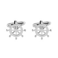 Zinc Alloy Cufflinks, Anchor, platinum color plated, for man & hollow 