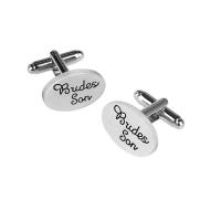 Zinc Alloy Cufflinks, platinum color plated, with letter pattern & for man 