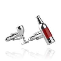 Zinc Alloy Cufflinks, platinum color plated, for man & enamel & mixed, 8*29mm,7*17mm 