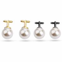 Zinc Alloy Cufflinks, with Plastic Pearl, plated, for man 