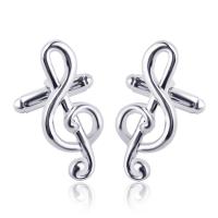 Zinc Alloy Cufflinks, Music Note, platinum color plated, for man 