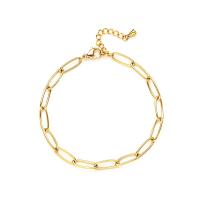 Stainless Steel Chain Bracelets, 304 Stainless Steel, with 1.18Inch extender chain, Vacuum Plating, for woman 4mm Approx 6.3 Inch 