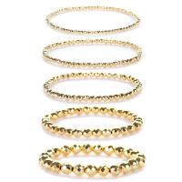 Gemstone Hematite Bracelets, Polygon, gold color plated & for woman & faceted 