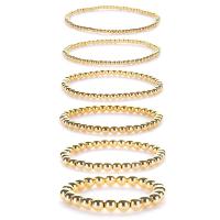 Hematite Bracelets, Round, gold color plated, Unisex 