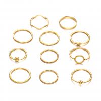 Zinc Set anillo de aleación, aleación de zinc, anillo de dedo, Donut, Vintage & para mujer, dorado, aproximado 11PCs/Bolsa, Vendido por Bolsa