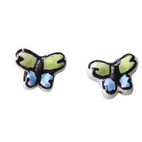 Animal Porcelain Beads, Butterfly, hand drawing, DIY 