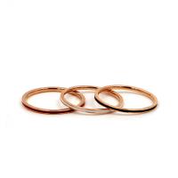 Titanium Steel Finger Ring, rose gold color plated & for woman & epoxy gel 1mm, US Ring 