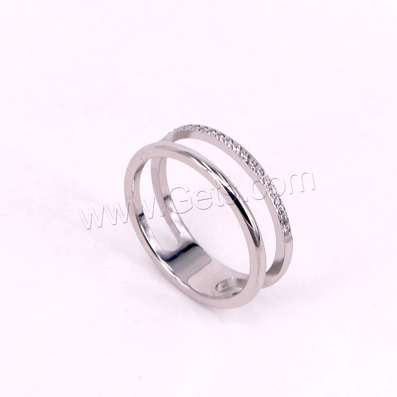 Titanium Steel Finger Ring, plated, different size for choice & for woman & with rhinestone & hollow, more colors for choice, 5.6mm, US Ring Size:5-9, Sold By PC