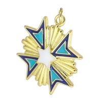 Enamel Brass Pendants, gold color plated Approx 3mm 