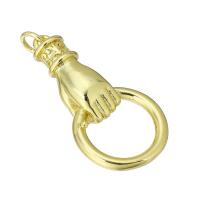 Brass Jewelry Pendants, Hand, gold color plated Approx 3mm 