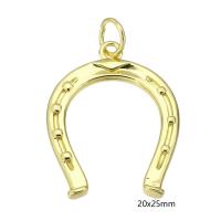 Brass Jewelry Pendants, Horseshoes, gold color plated Approx 5mm 