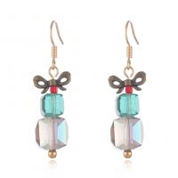 Crystal Drop Earring, Brass, with Crystal, for woman, mixed colors 