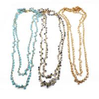 Glas Zink Legierung Halskette, Zinklegierung, mit Glas, Doppelschicht & für Frau, keine, 90cm,107cm, verkauft von PC