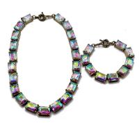 Zinc bracelets en strass en alliage , alliage de zinc, avec Perceuse à eau en verre, pour femme, couleurs mélangées, Vendu par PC