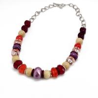 Fashion Sweater Chain Necklace, Zinc Alloy, with Natural Stone, for woman, mixed colors .5 cm 