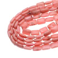 Dyed Marble Beads, Square, imitation argentina rhodochrosite & DIY, pink cm 