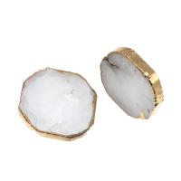 Perles de pierre gemme unique, Pierre naturelle, avec alliage de zinc, aucun trou, couleurs mélangées Vendu par PC