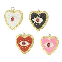 Cubic Zirconia Micro Pave Brass Pendant, Heart, gold color plated, DIY & micro pave cubic zirconia & enamel Approx 2mm 