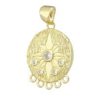 Cubic Zirconia Micro Pave Brass Pendant, gold color plated, DIY & micro pave cubic zirconia, Crystal Gold Approx 3mm 