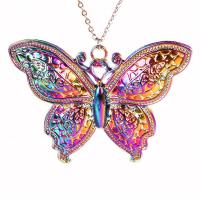 Zinc Alloy Necklace, Butterfly, colorful plated, Unisex multi-colored Approx 17.72 Inch 