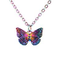 Zinc Alloy Necklace, Butterfly, Unisex multi-colored Approx 17.72 Inch 