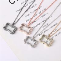 Floating Charm Necklace, Zinc Alloy, with Glass, Dog Bone, plated, Unisex & with rhinestone Approx 23.62 Inch 
