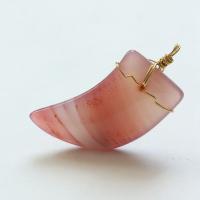 Agate Brass Pendants, with Brass, gold color plated, DIY 