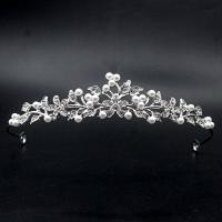 Bridal Tiaras, Zinc Alloy, with Plastic Pearl, plated, for woman & with rhinestone 