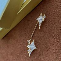Brass Earring Wrap, Star, plated, Korean style & for woman & with rhinestone 