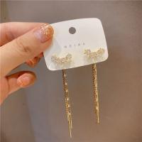 Fashion Fringe Earrings, Zinc Alloy, Star, gold color plated, Korean style & micro pave cubic zirconia & for woman 
