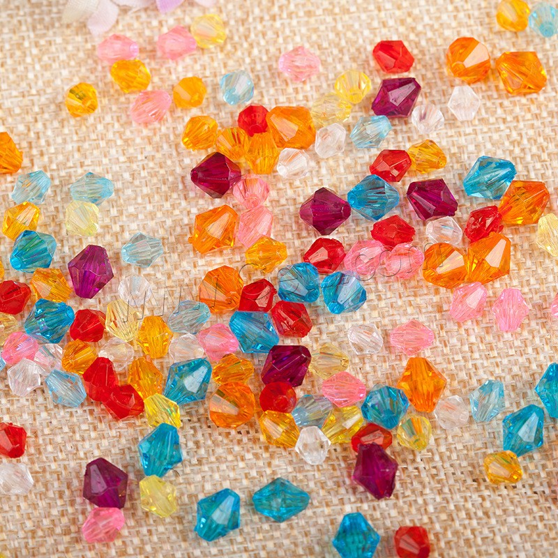 Transparent Acrylic Beads, Rhombus, different size for choice, more colors for choice, Approx 500G/Bag, Sold By Bag