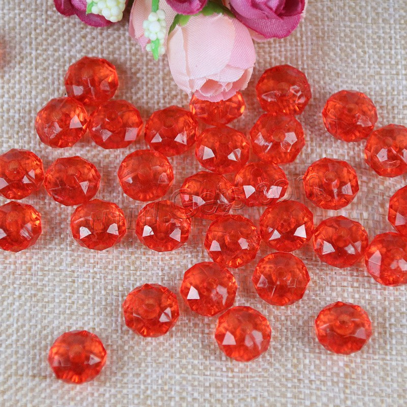 Transparent Acrylic Beads, Rondelle, different size for choice & faceted, more colors for choice, 500/G, Sold By G
