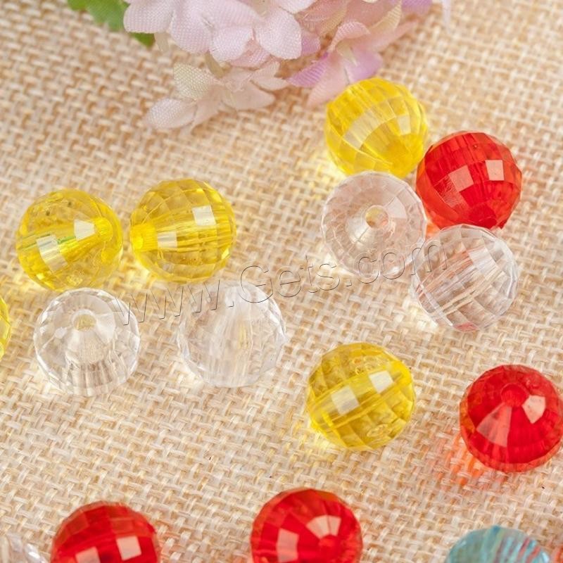 Transparent Acrylic Beads, Round, different size for choice & faceted, more colors for choice, 500/G, Sold By G