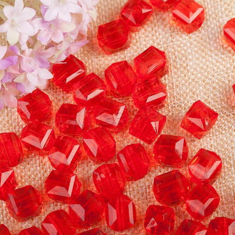 Transparent Acrylic Beads, Square, different size for choice, more colors for choice, Approx 500G/Bag, Sold By Bag