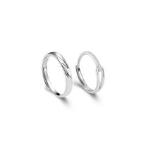 Ehepaar Fingerringe, 925er Sterling Silber, Platinfarbe platiniert, Einstellbar & verschiedene Stile für Wahl, verkauft von PC