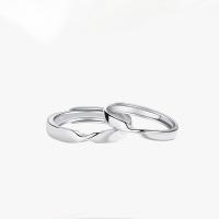 Ehepaar Fingerringe, 925er Sterling Silber, Platinfarbe platiniert, Einstellbar, verkauft von PC