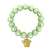 Crystal Bracelets, Stainless Steel, with Crystal, Unisex, green, 15*16mm,9*9.5mm Approx 6 Inch 