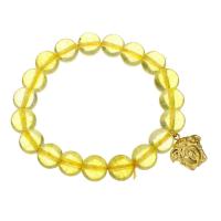 Crystal Bracelets, Stainless Steel, with Crystal, Unisex, yellow, 15*16mm,9*10mm Approx 7 Inch 
