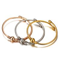 Stainless Steel Cuff Bangle, 304 Stainless Steel, Vacuum Ion Plating, three pieces & for woman, mixed colors, 10mm,3mm Approx 6.89 Inch 