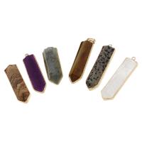 Colgantes semi piedras preciosas de la aleación de Zinc, con aleación de zinc, más colores para la opción, 56x15x7mm, Vendido por UD