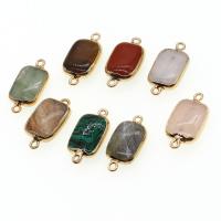 Gemstone Connector, with Zinc Alloy, Rectangle 